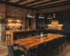 A large, 10-seater single-slab live edge dining tabletop, featuring a striking wood grain with natural light and dark color variations.