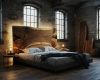 A masterpiece live edge bed featuring a suar wood headboard with a perfect, mirror-image bookmatched grain.